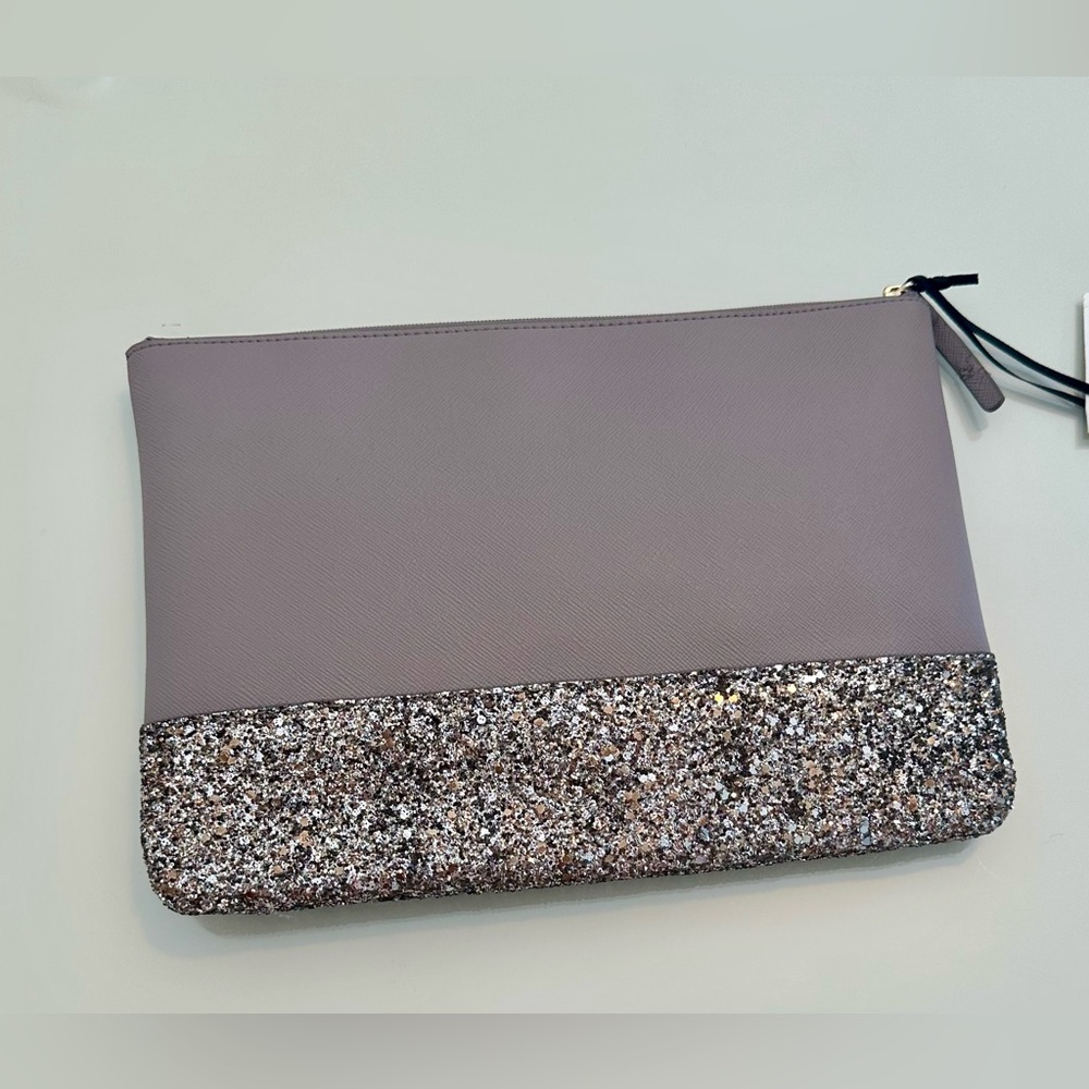 Kate Spade Taupe and Glitter Clutch Greta Court Cityscape - Picture 5 of 10